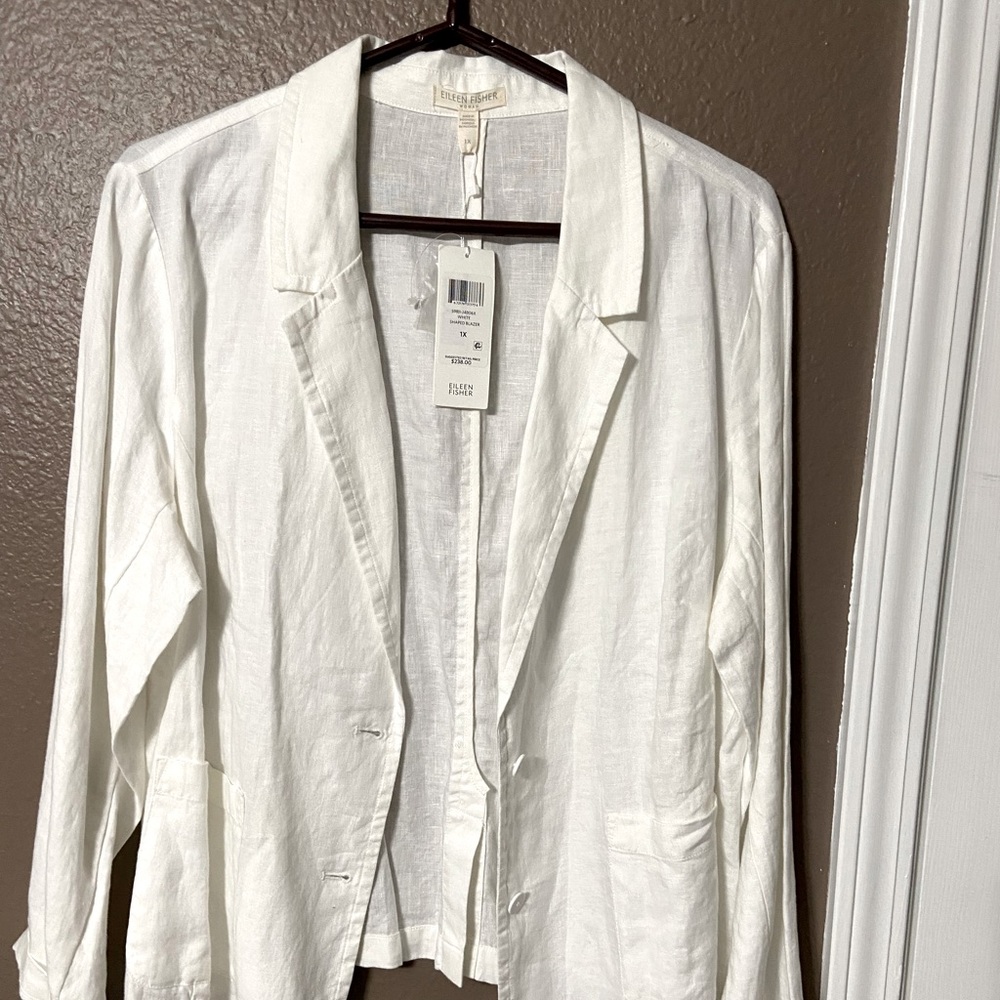 White linen blazer new with tags